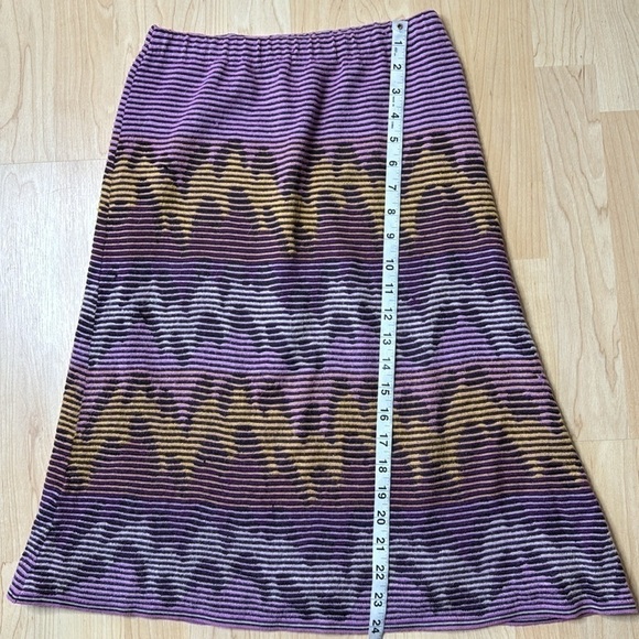 VTG 80’s Missoni Orange Label Chevron Wool Blend Skirt IT42/US 6 - Picture 6 of 9